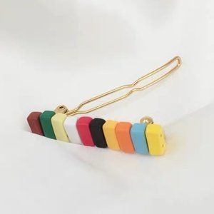 4/$25 Rainbow Enamel Beads Hair Clip